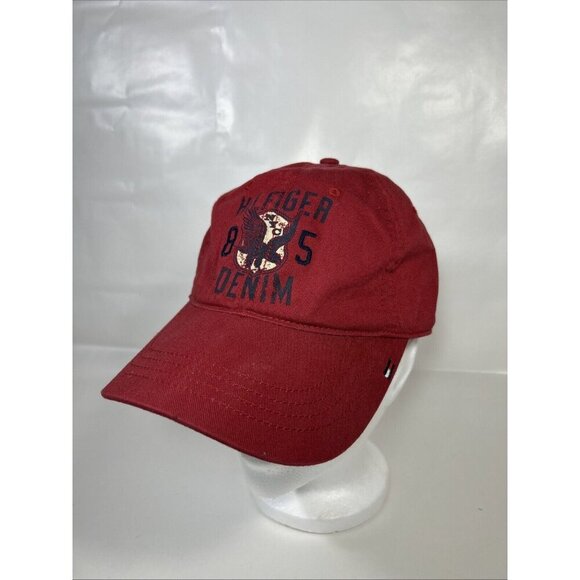 Vtg Tommy Hilfiger No 85 Denim Hat Adult One Size Adjustable Embroidery - Picture 1 of 7